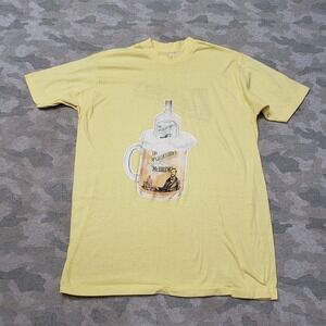 Vintage Dr McGillicuddys Brew Shirt Mens XL Yellow Single Stitch Made in USA